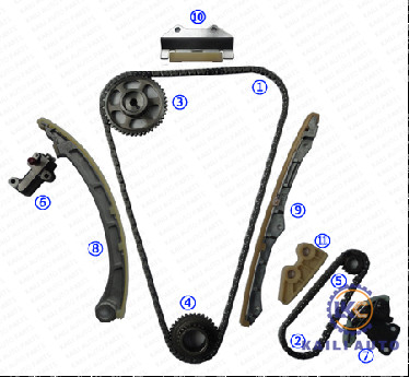 کیت زنجیر تایم برای HONDA Accord Element CR-V ACURA Element TSX Engine K24A1 K24A2 K24Z 2.4L DOHC 14401-PPA-004 176L