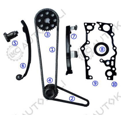 کیت زنجیره تایمینگ برای تویوتا 2TZ-FE 2.4L EMINA/ESTIMA/PREVIA/LUCIDA DOHC 16V 94-99 13506-75010 102L