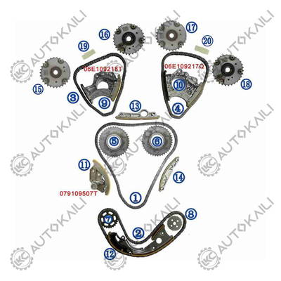 کیت زنجیره تایمینگ برای AUDI / VW A8 4E8 BDX 154KW 2.8FSI 07-10 06E109465BC 108L