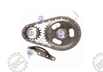 کیت زنجیره تایمینگ برای E43Z6268A 46L کیت زنجیره تایمینگ برای موتور Ford HSC Tempo 2.5-N ((153) OHV 4Cyl 86-92