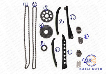 مجموعه زنجیر تایم F6TZ6268AA 8*122 Ford Excursion E-350 5.4L 330Cu.V8 GAS SOHC 2001
