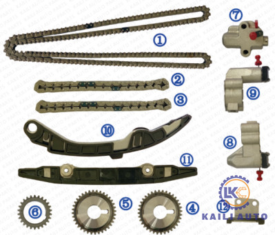 کیت زنجیر تایم موتور VQ25DE برای NISSAN TEANA J32 J31 2.3L 2.5L 3.5L 13028-JK00A 11*196L 13028-AL510 9*66L